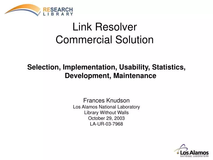 link resolver commercial solution