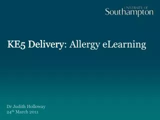 KE5 Delivery: Allergy eLearning