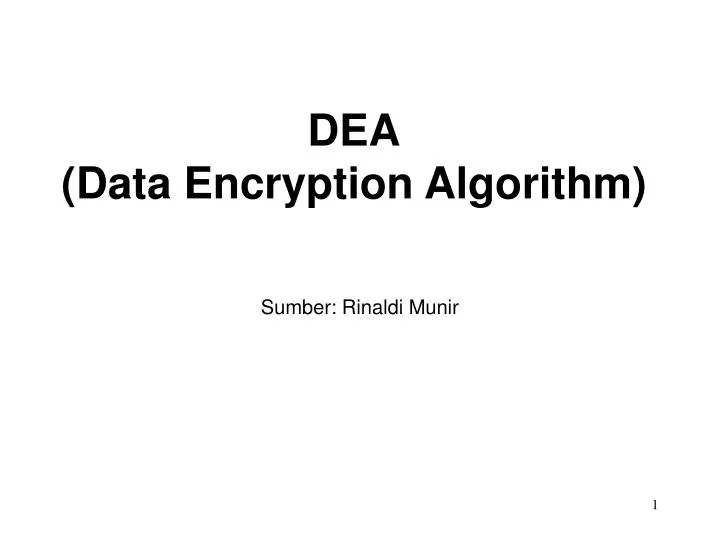 dea data encryption algorithm