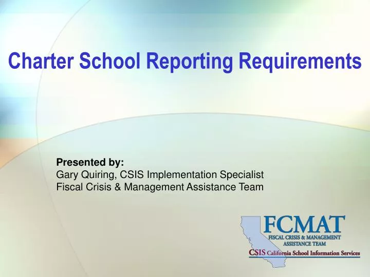 charter school reporting requirements