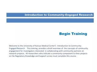 Introduction to Community-Engaged Research