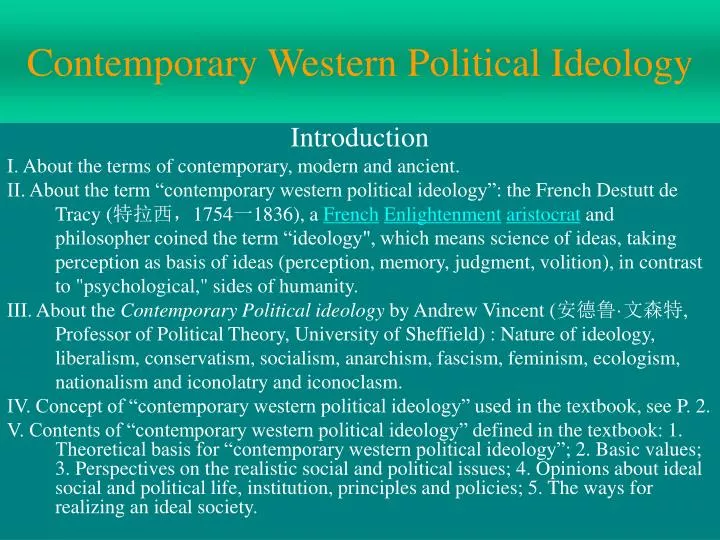 contemporary western political ideology