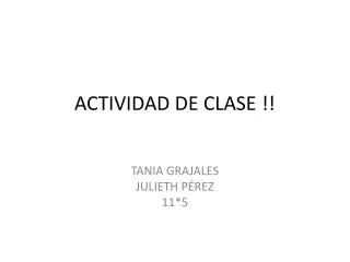 ACTIVIDAD DE CLASE !!