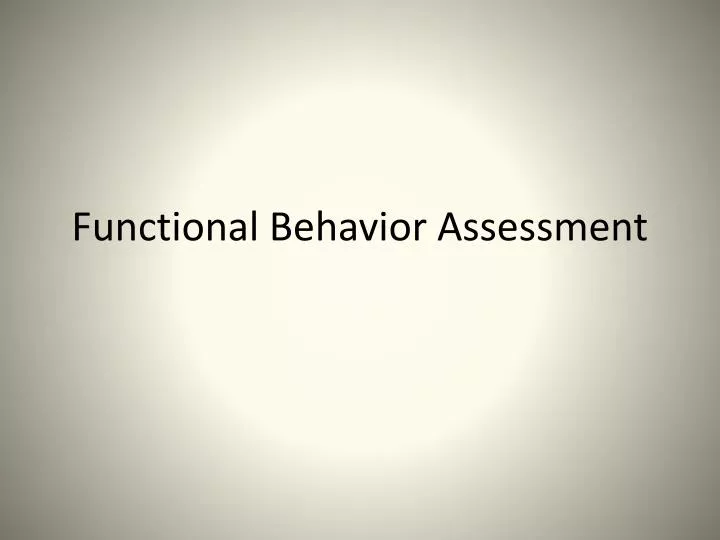 functional behavior assessment