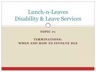 Lunch-n-Leaves Disability &amp; Leave Services