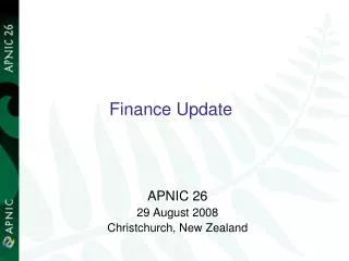 Finance Update