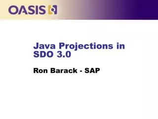 Java Projections in SDO 3.0 Ron Barack - SAP