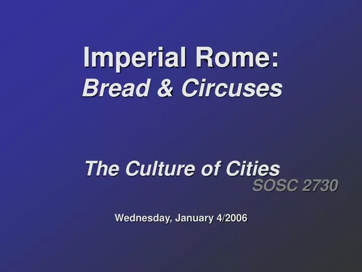 imperial rome bread circuses