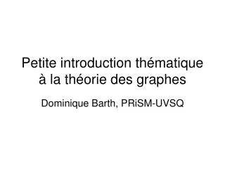 Petite introduction thématique à la théorie des graphes