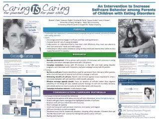 An Intervention to Increase Self-care Behavior among Parents of Children with Eating Disorders