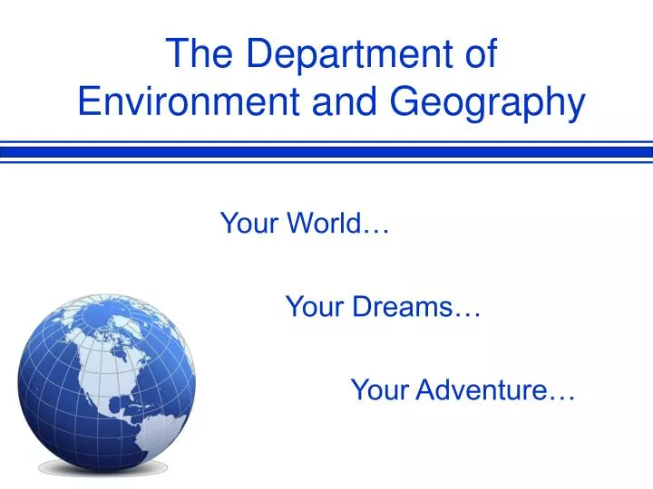 the department of environment and geography