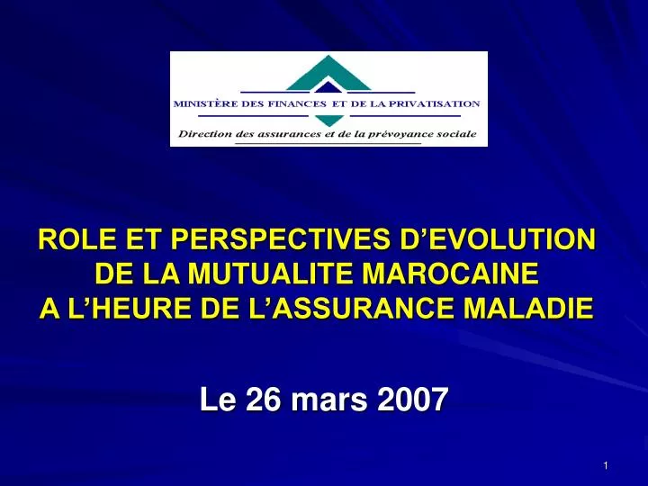 role et perspectives d evolution de la mutualite marocaine a l heure de l assurance maladie