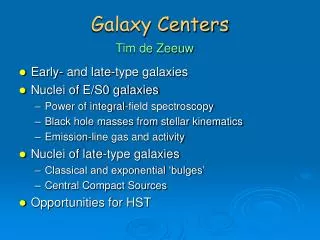 Galaxy Centers