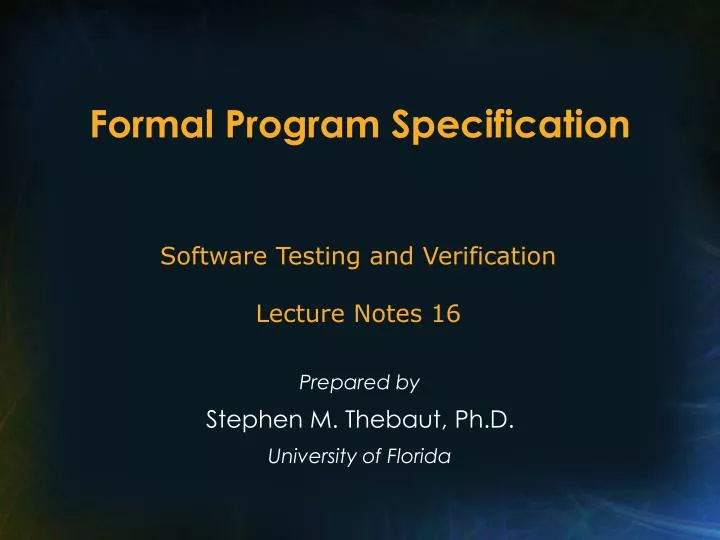 formal program specification