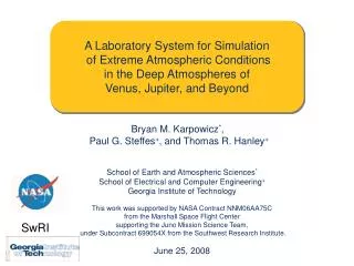 A Laboratory System for Simulation of Extreme Atmospheric Conditions in the Deep Atmospheres of