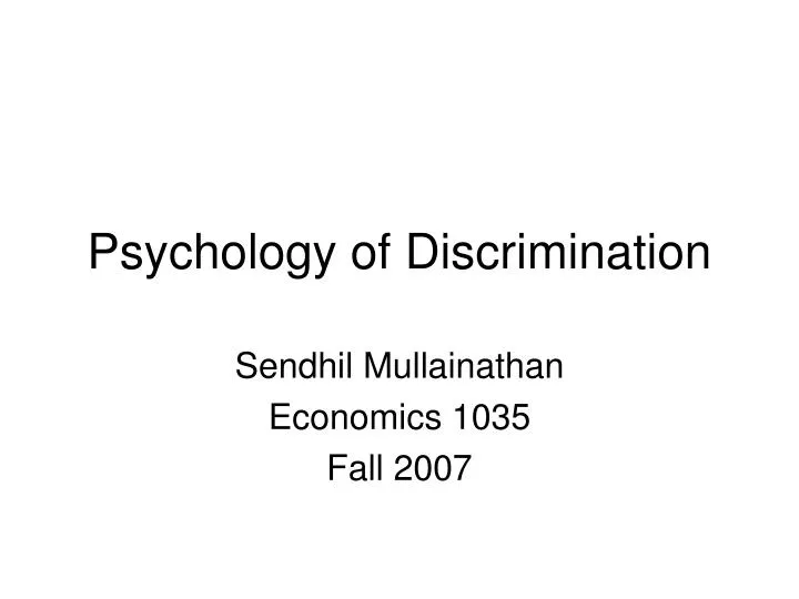 psychology of discrimination