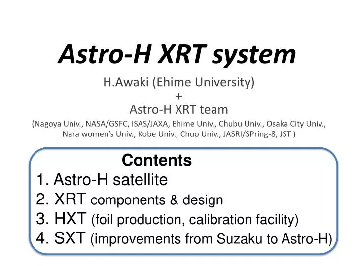 astro h xrt system
