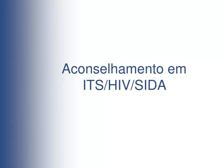 aconselhamento em its hiv sida