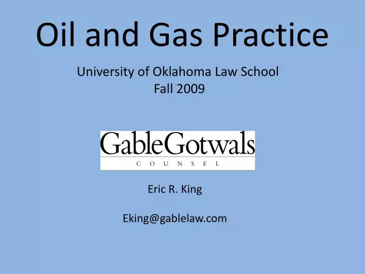oil and gas practice