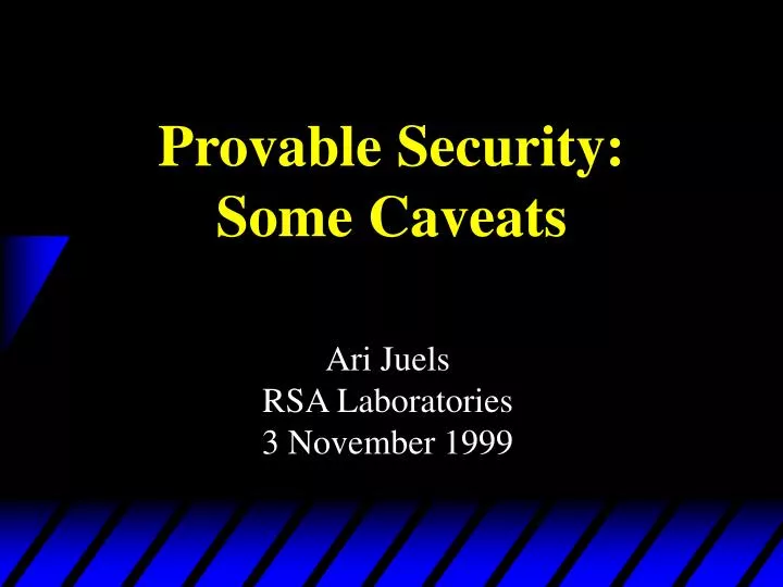 provable security some caveats