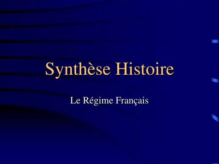 synth se histoire