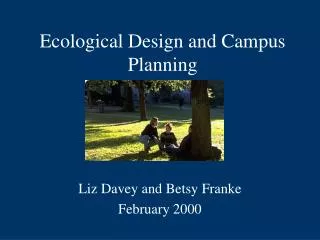 Ecological Design and Campus Planning