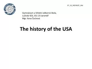 The history of the USA