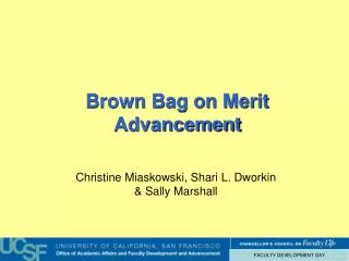 Brown Bag on Merit Advancement