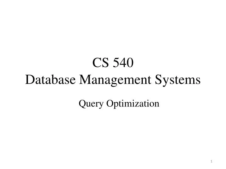cs 540 database management systems