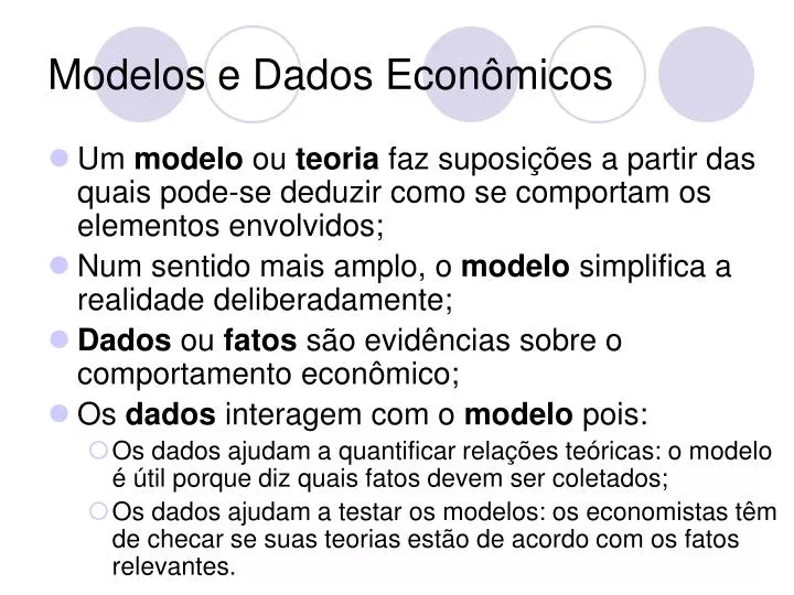 modelos e dados econ micos