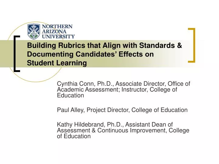building rubrics that align with standards documenting candidates effects on student learning