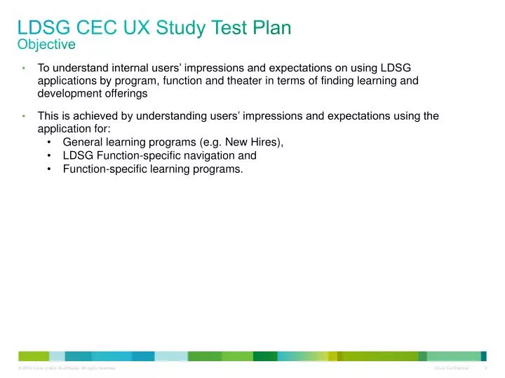 ldsg cec ux study test plan objective