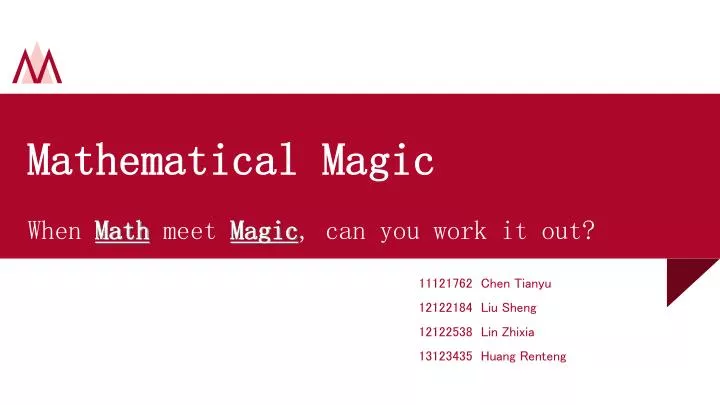 mathematical magic when math meet magic can you work it out