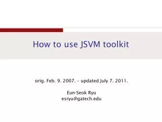 How to use JSVM toolkit