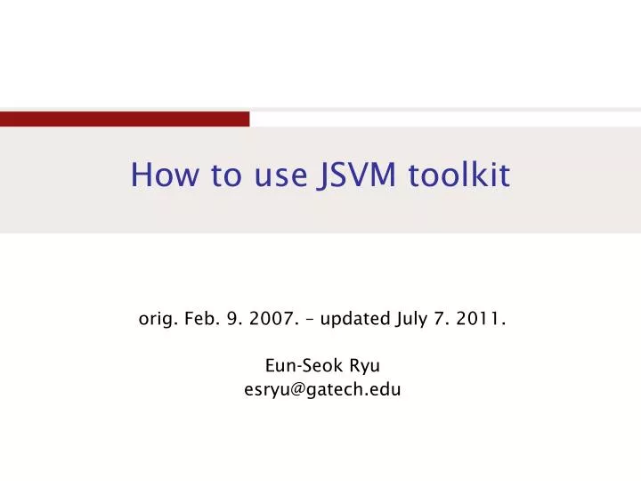 how to use jsvm toolkit
