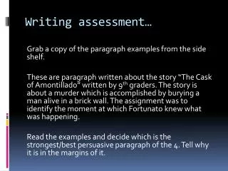 Writing assessment…