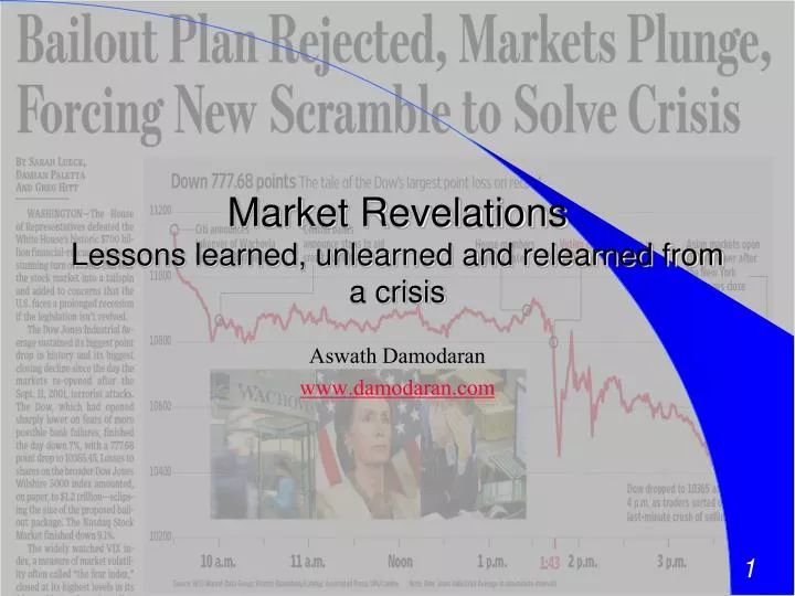 market revelations lessons learned unlearned and relearned from a crisis