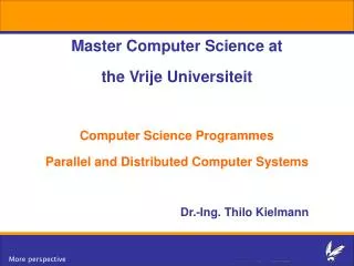 Master Computer Science at the Vrije Universiteit Computer Science Programmes