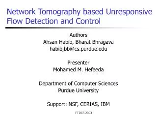 Network Tomography based Unresponsive Flow Detection and Control