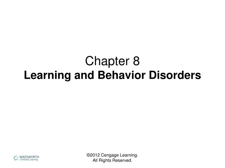 chapter 8 learning and behavior disorders