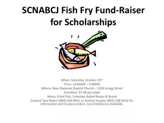 SCNABCJ Fish Fry Fund-Raiser for Scholarships
