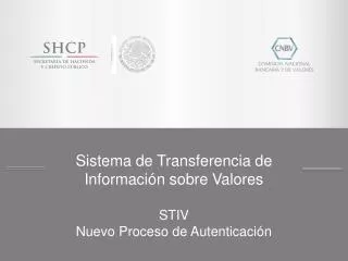 Sistema de Transferencia de Información sobre Valores STIV Nuevo Proceso de Autenticación
