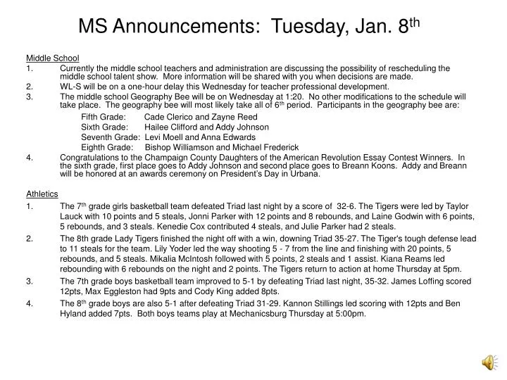 ms announcements tuesday jan 8 th