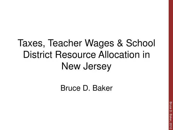 taxes teacher wages school district resource allocation in new jersey