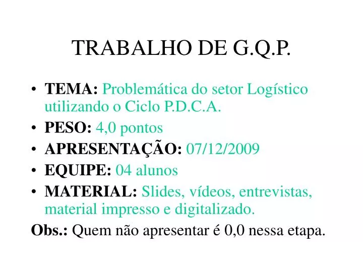 trabalho de g q p