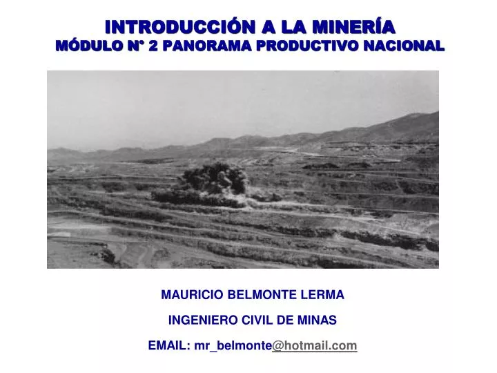 introducci n a la miner a m dulo n 2 panorama productivo nacional