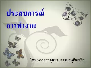 ประสบการณ์ การทำงาน