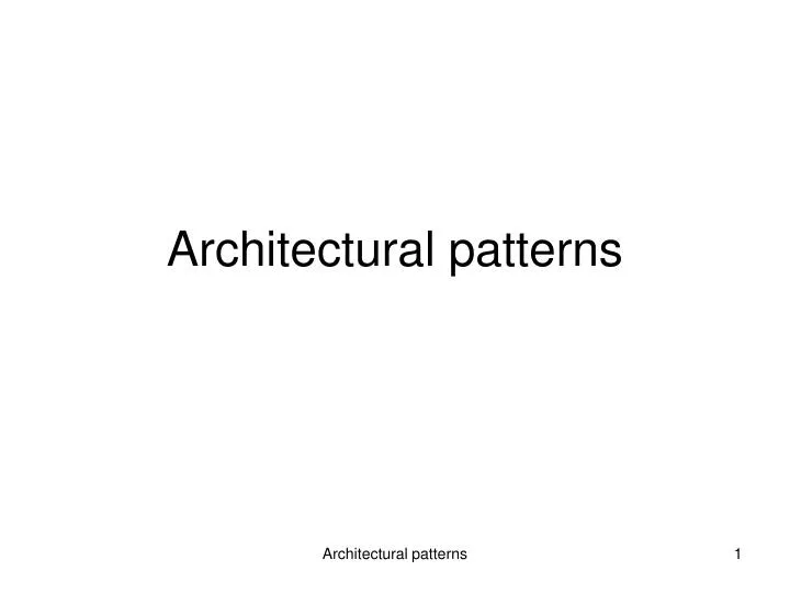 architectural patterns