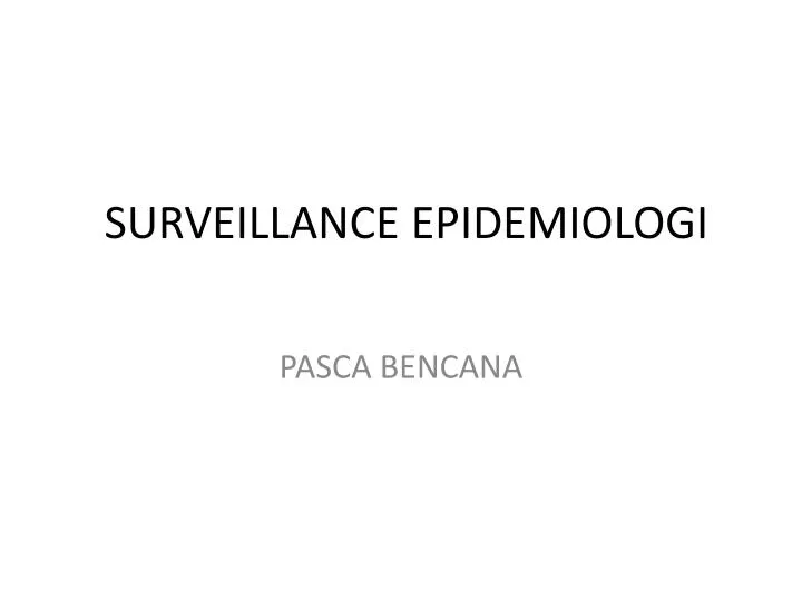 surveillance epidemiologi