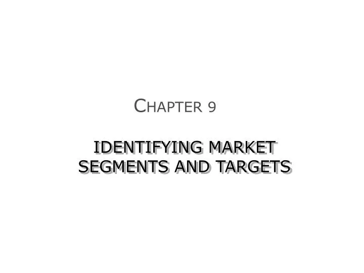 identifying market segments and targets